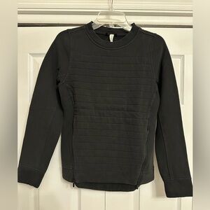Lululemon Black Crewneck Sweatshirt with Zip Detail